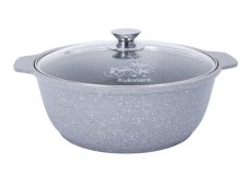 Кастрюля-жаровня Светлый Мрамор 4,0л со стекл. крышкой АП