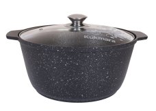 Кастрюля-жаровня Темный Мрамор 5,0л со стекл. крышкой АП
