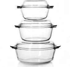 Набор кастрюли для запекания с кр. 1л+1,5л+2л